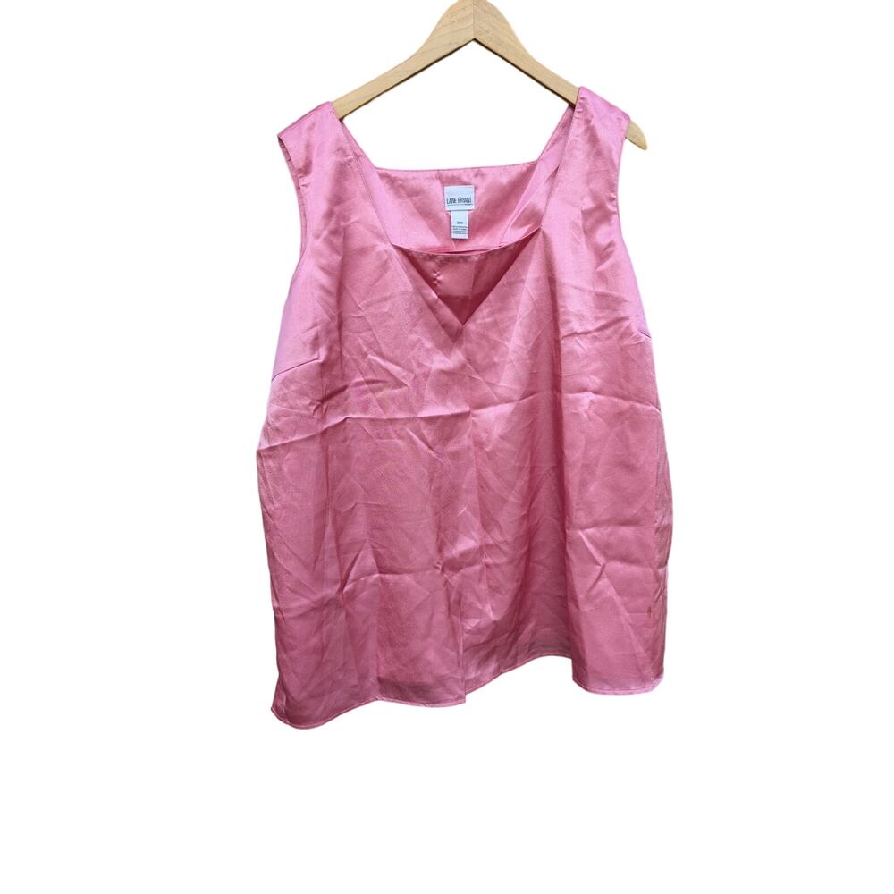 NWT Lane Bryant Pink Blouse Silky Coquette Plus Size 30W Formal Wear Office